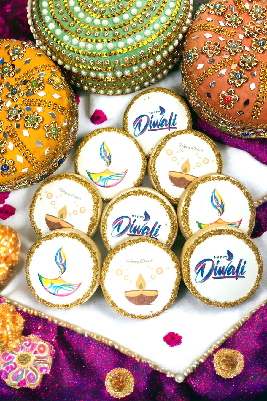 Diwali Themed Sugar Cookies Gift Box