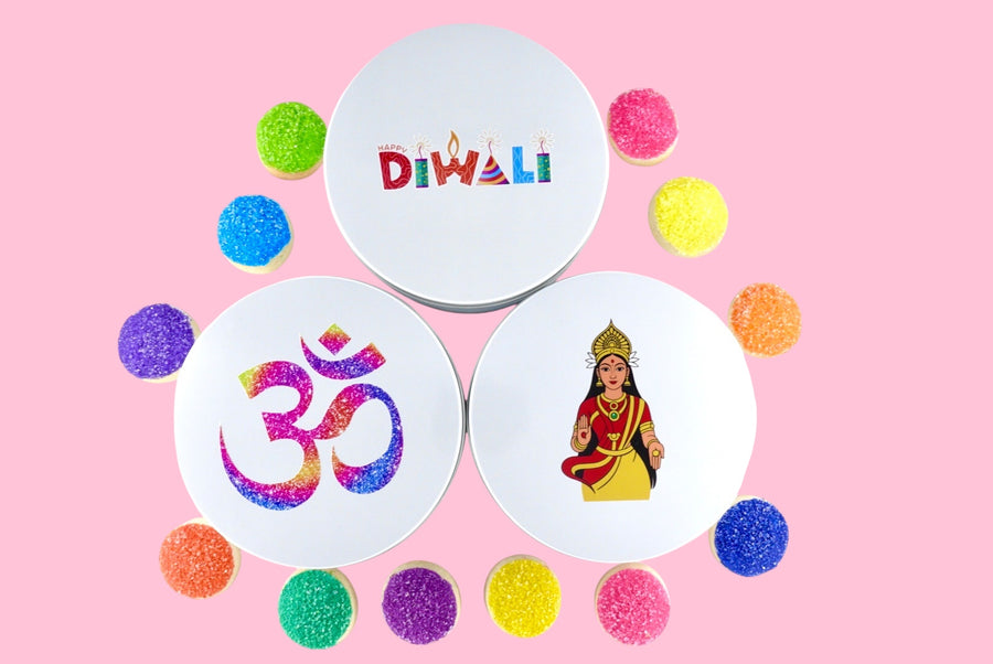Diwali Cookie Tin with Sugar Cookies