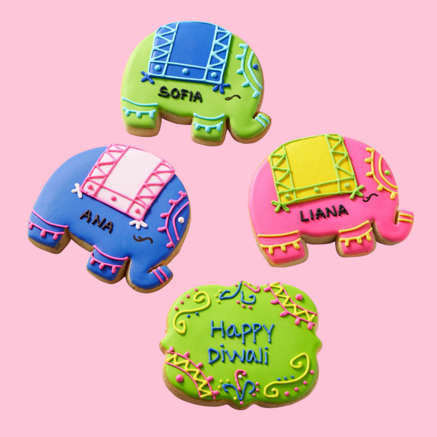 Diwali Elephant Sugar Cookies